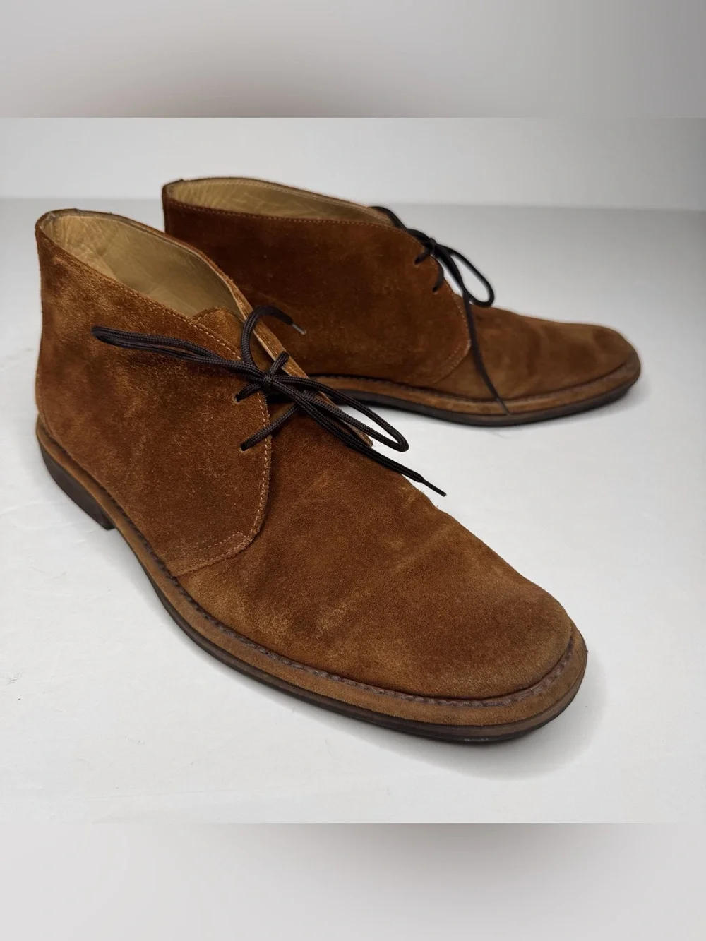 Coach Ace Men's Brown Suede Leather Chukka Boots 8.5 D Made in Italy Preppy Boho